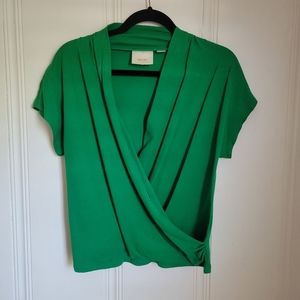 Maeve green wrap shirt M